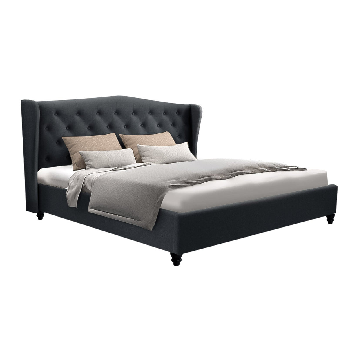 Artiss Bed Frame Queen Size Charcoal PIER - OZ Home Deals
