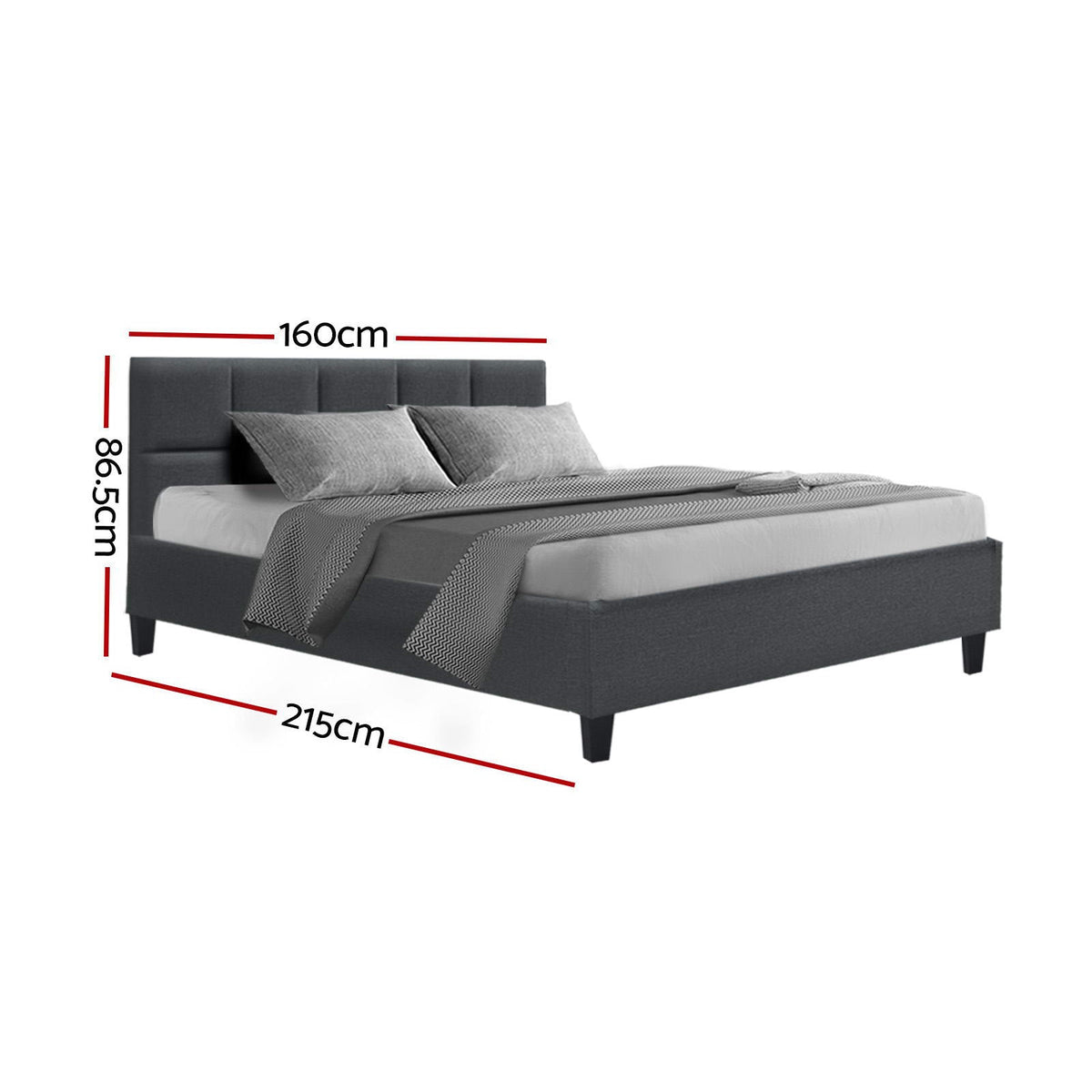 Artiss Bed Frame Queen Size Charcoal TINO - OZ Home Deals