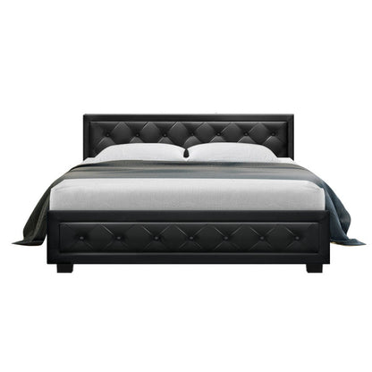 Artiss Bed Frame Queen Size Gas Lift Black TIYO - OZ Home Deals