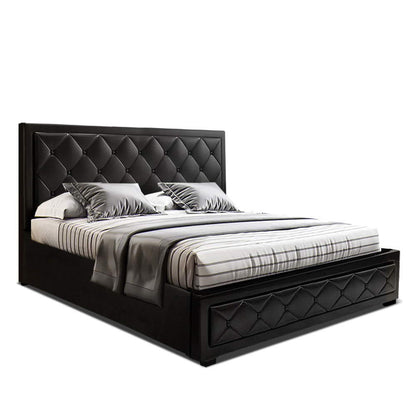 Artiss Bed Frame Queen Size Gas Lift Black TIYO - OZ Home Deals