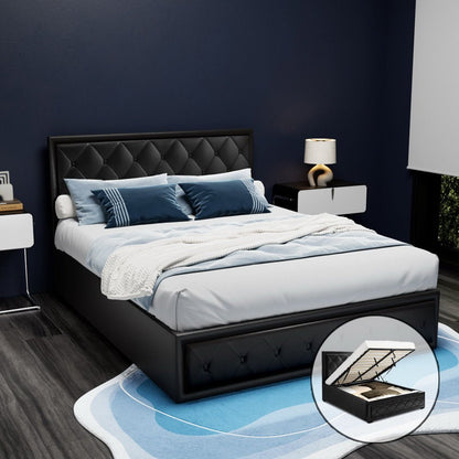 Artiss Bed Frame Queen Size Gas Lift Black TIYO - OZ Home Deals