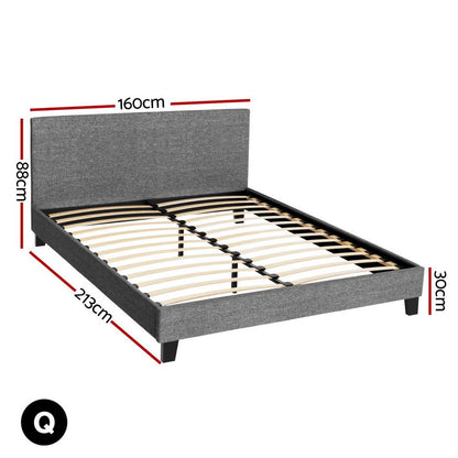 Artiss Bed Frame Queen Size Grey NEO - OZ Home Deals