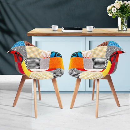 Artiss Dining Chairs Set of 2 Fabric Retro Replica DSW - OZ Home Deals