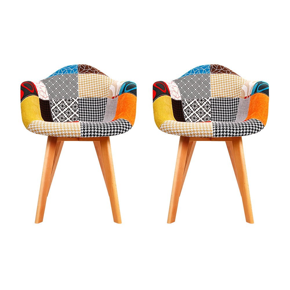 Artiss Dining Chairs Set of 2 Fabric Retro Replica DSW - OZ Home Deals