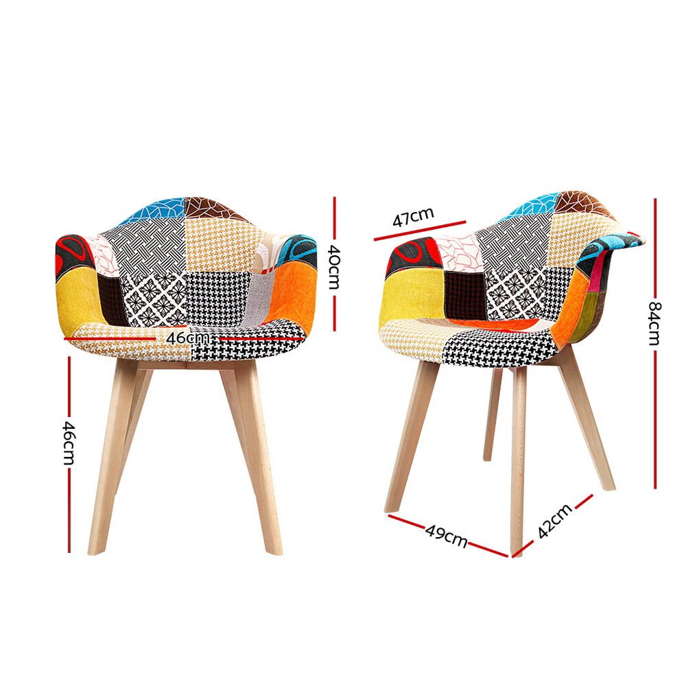 Artiss Dining Chairs Set of 2 Fabric Retro Replica DSW - OZ Home Deals