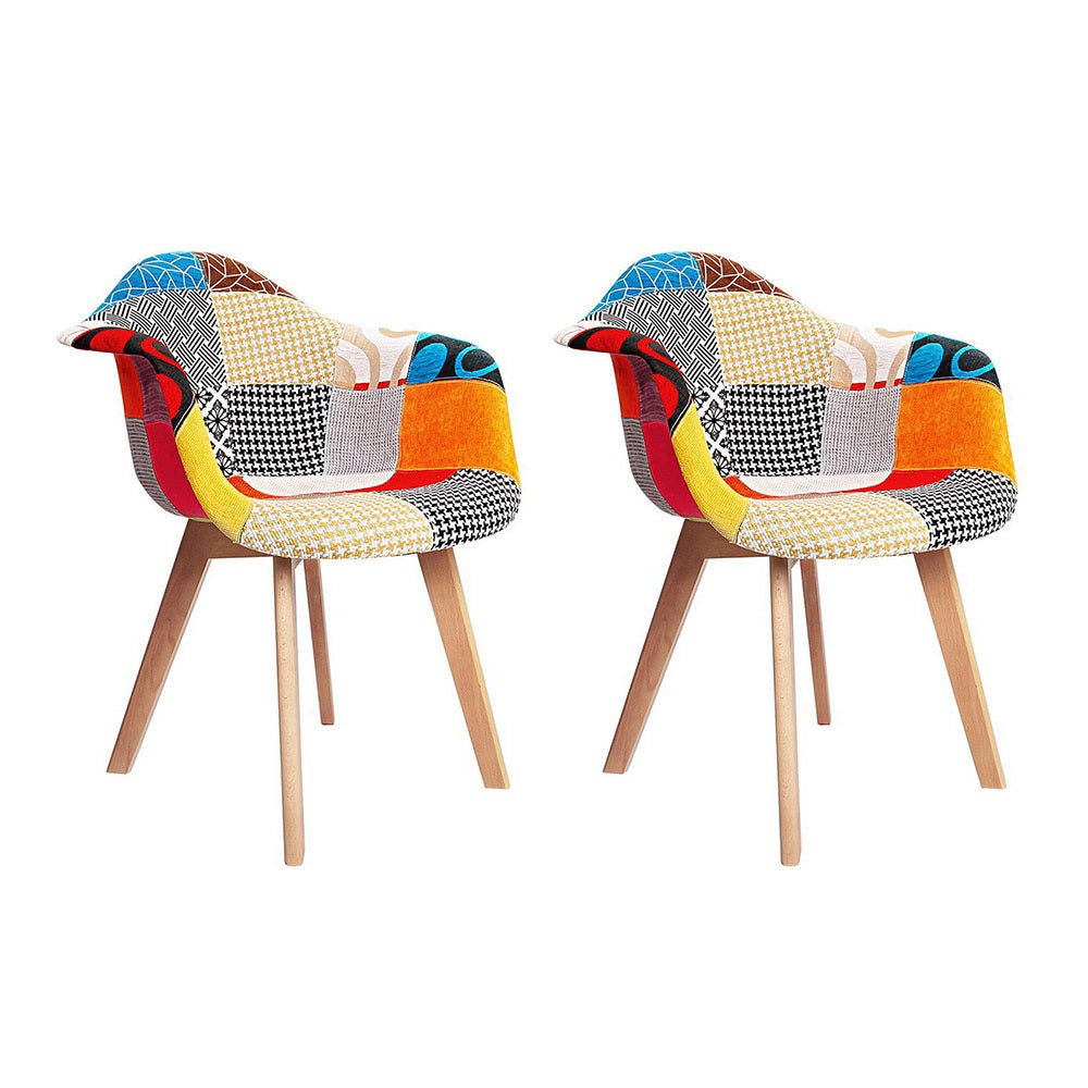 Artiss Dining Chairs Set of 2 Fabric Retro Replica DSW - OZ Home Deals