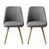 Artiss Dining Chairs Set of 2 Fabric Wooden Grey - OZ Home Deals