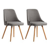Artiss Dining Chairs Set of 2 Fabric Wooden Grey - OZ Home Deals