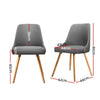 Artiss Dining Chairs Set of 2 Fabric Wooden Grey - OZ Home Deals