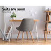Artiss Dining Chairs Set of 2 Fabric Wooden Grey - OZ Home Deals