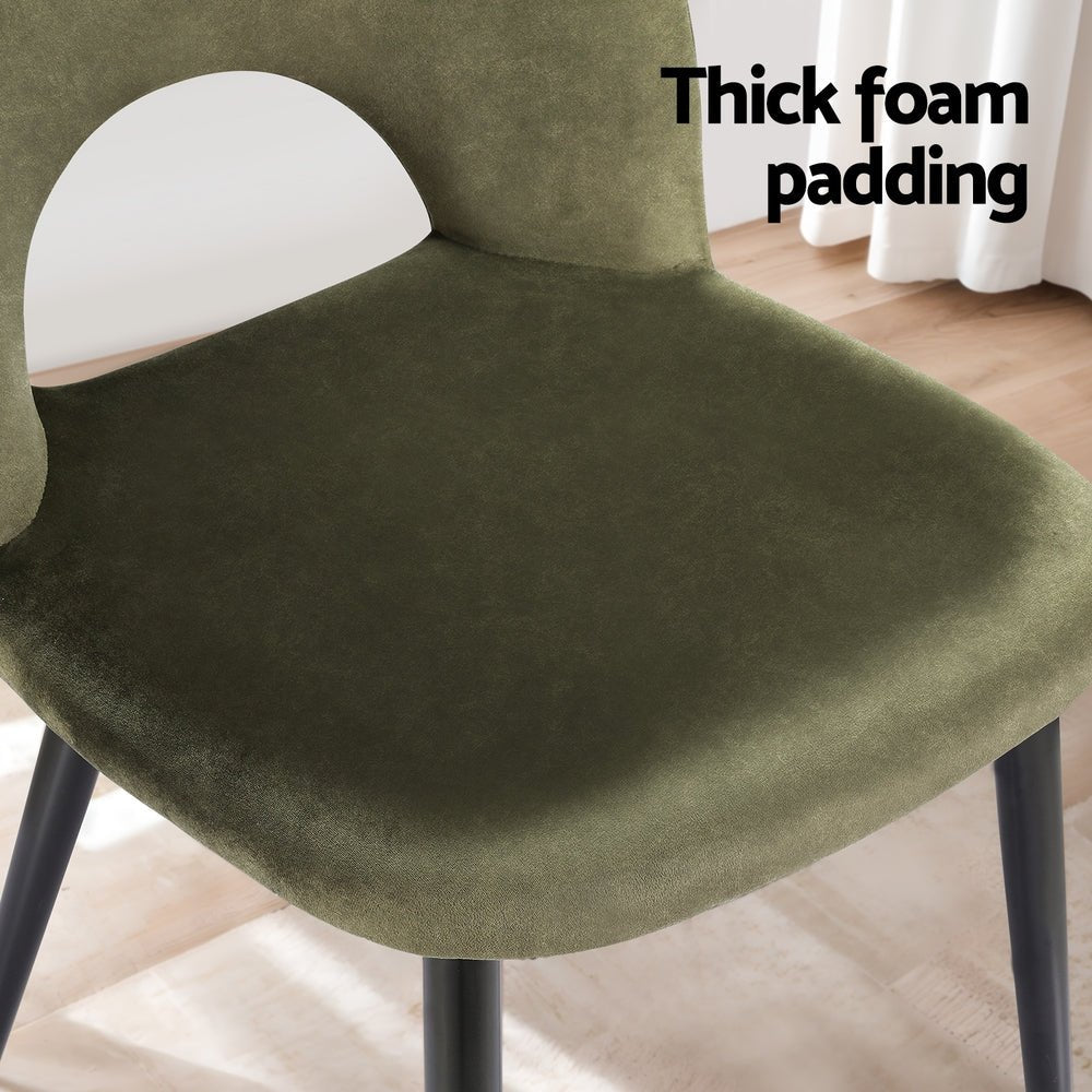 Artiss Dining Chairs Set of 2 Velvet Hollow Green - OZ Home Deals