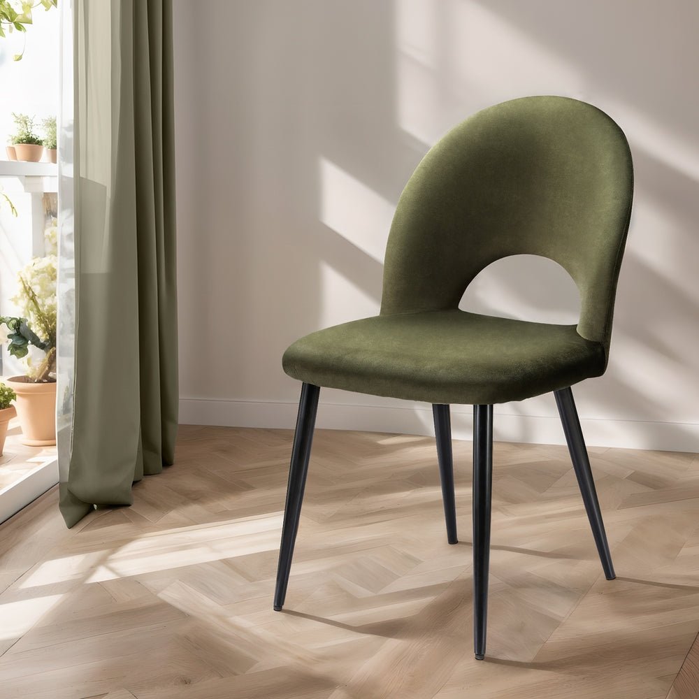 Artiss Dining Chairs Set of 2 Velvet Hollow Green - OZ Home Deals
