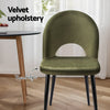Artiss Dining Chairs Set of 2 Velvet Hollow Green - OZ Home Deals