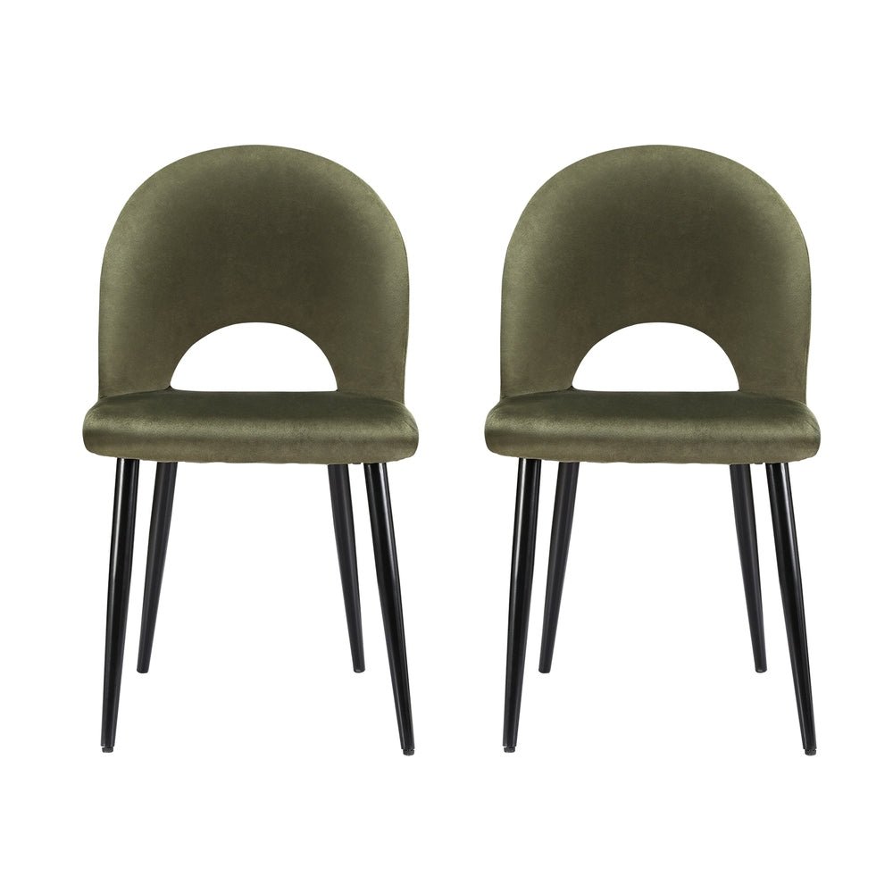 Artiss Dining Chairs Set of 2 Velvet Hollow Green - OZ Home Deals