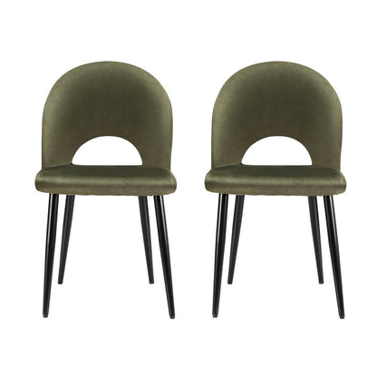 Artiss Dining Chairs Set of 2 Velvet Hollow Green - OZ Home Deals