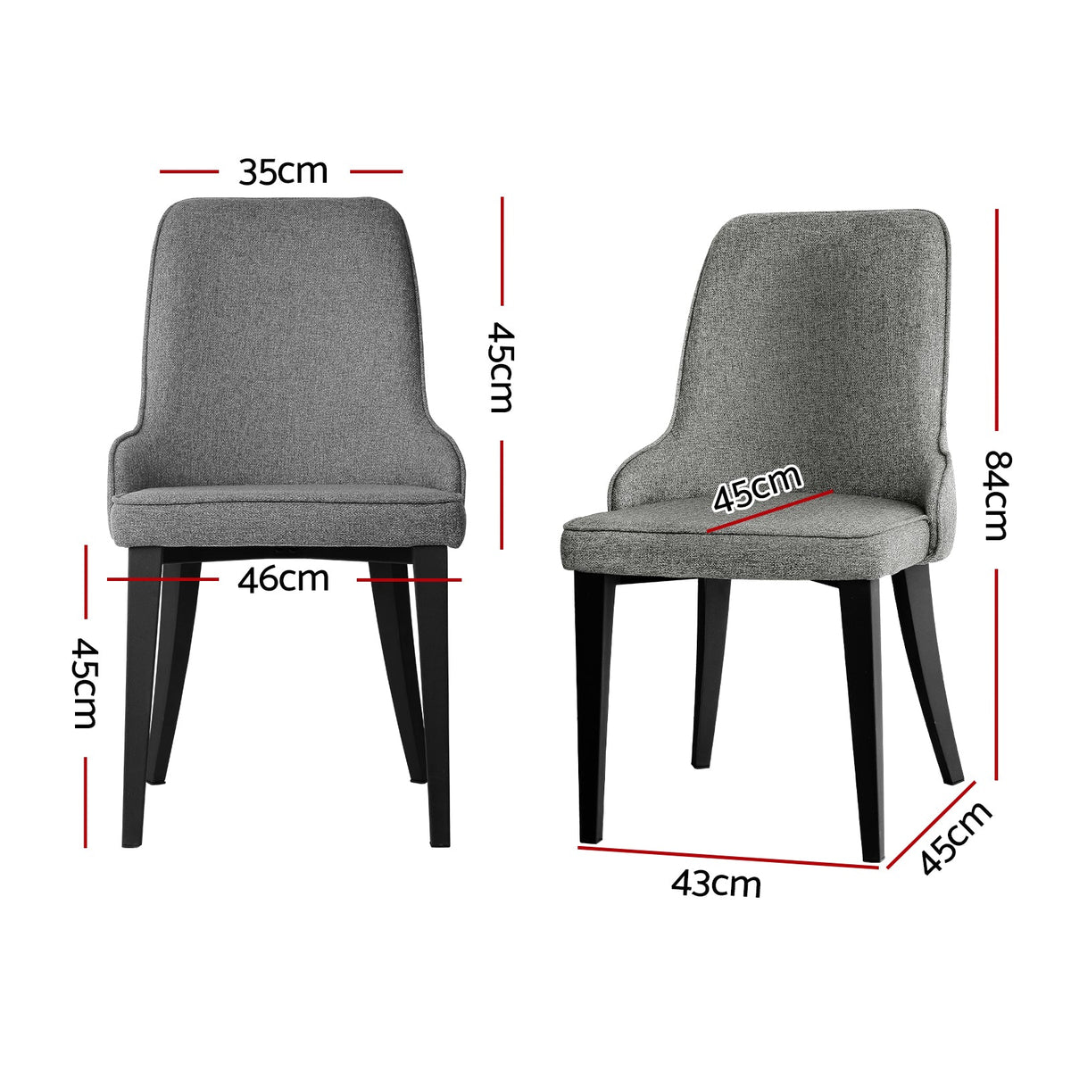 Artiss Dining Chairs Set of 4 Linen Fabric Grey - OZ Home Deals