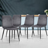 Artiss Dining Chairs Set of 4 Velvet Horizontal Slope Grey - OZ Home Deals