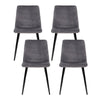 Artiss Dining Chairs Set of 4 Velvet Horizontal Slope Grey - OZ Home Deals