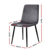 Artiss Dining Chairs Set of 4 Velvet Horizontal Slope Grey - OZ Home Deals