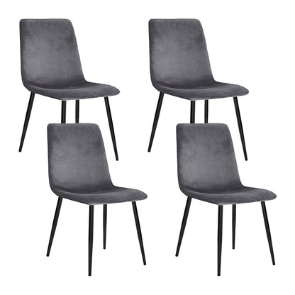 Artiss Dining Chairs Set of 4 Velvet Horizontal Slope Grey - OZ Home Deals