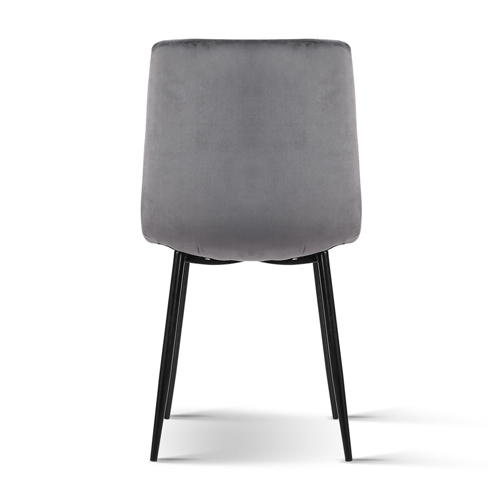 Artiss Dining Chairs Set of 4 Velvet Horizontal Slope Grey - OZ Home Deals