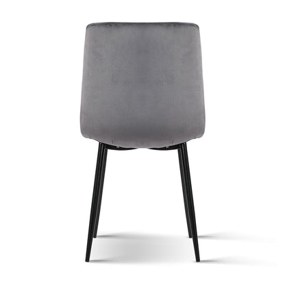 Artiss Dining Chairs Set of 4 Velvet Horizontal Slope Grey - OZ Home Deals