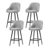 Arugma Linen Bar Stools – Set of 4 (Grey &amp; Black) - OZ Home Deals