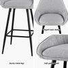 Arugma Linen Bar Stools – Set of 4 (Grey &amp; Black) - OZ Home Deals