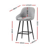 Arugma Linen Bar Stools – Set of 4 (Grey &amp; Black) - OZ Home Deals