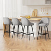 Arugma Linen Bar Stools – Set of 4 (Grey &amp; Black) - OZ Home Deals