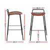 Barossa 2 - Piece PU Leather Bar Stools – Brown & Black - OZ Home Deals