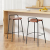 Barossa 2 - Piece PU Leather Bar Stools – Brown & Black - OZ Home Deals