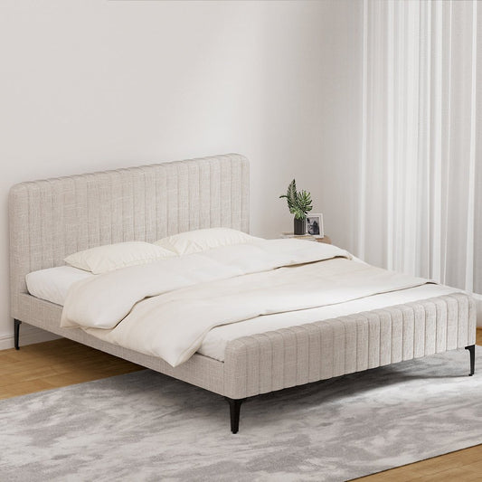 Bed Frame King Size Beige AMMY - OZ Home Deals