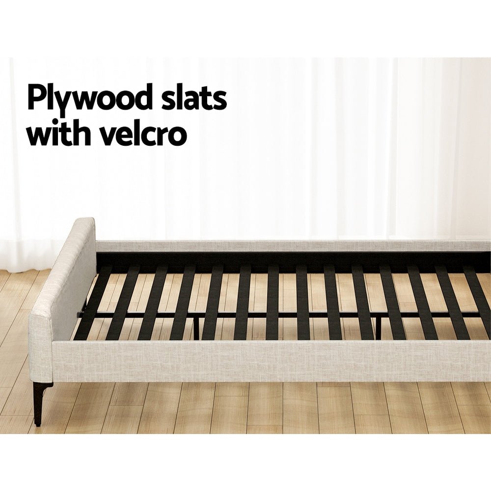 Bed Frame King Size Beige AMMY - OZ Home Deals