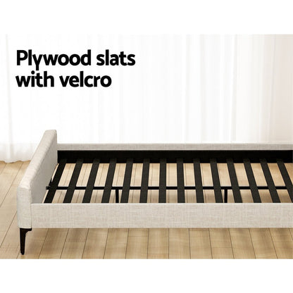 Bed Frame King Size Beige AMMY - OZ Home Deals