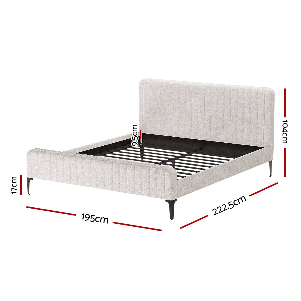 Bed Frame King Size Beige AMMY - OZ Home Deals