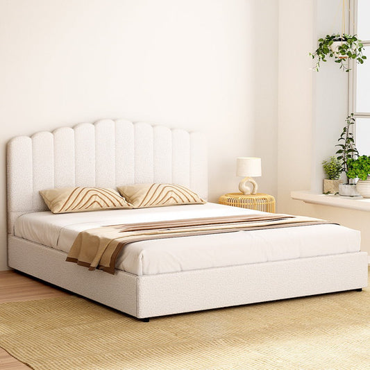 Bed Frame King Size Boucle FION - OZ Home Deals