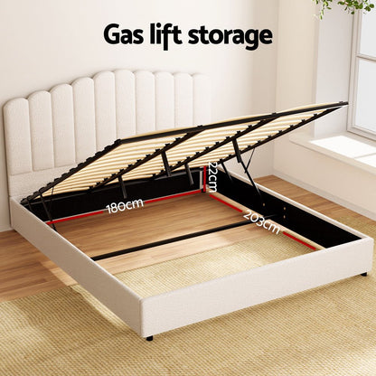 Bed Frame King Size Boucle FION - OZ Home Deals