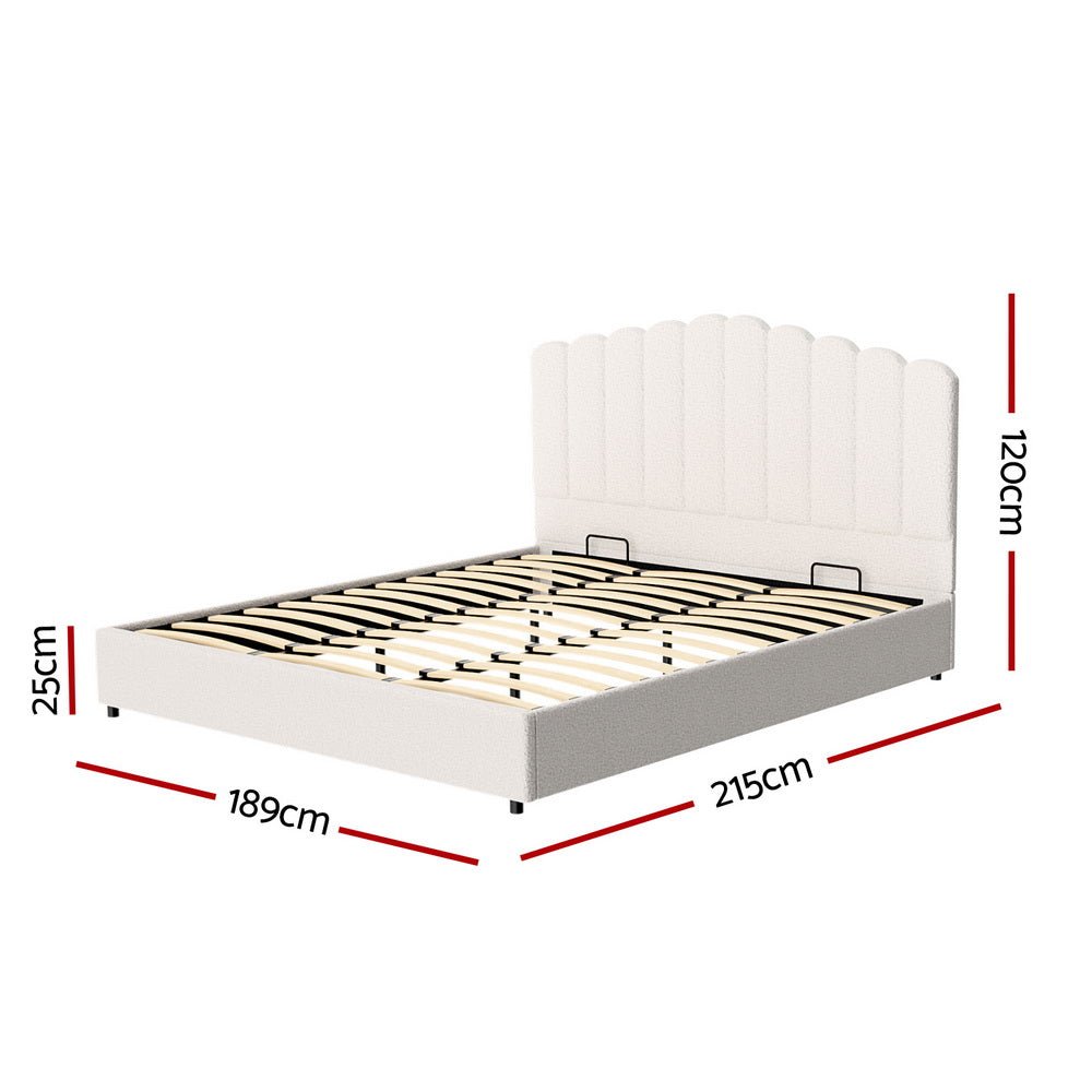 Bed Frame King Size Boucle FION - OZ Home Deals