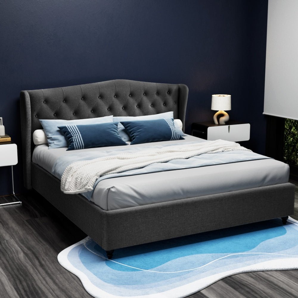 Bed Frame King Size Charcoal PIER - OZ Home Deals