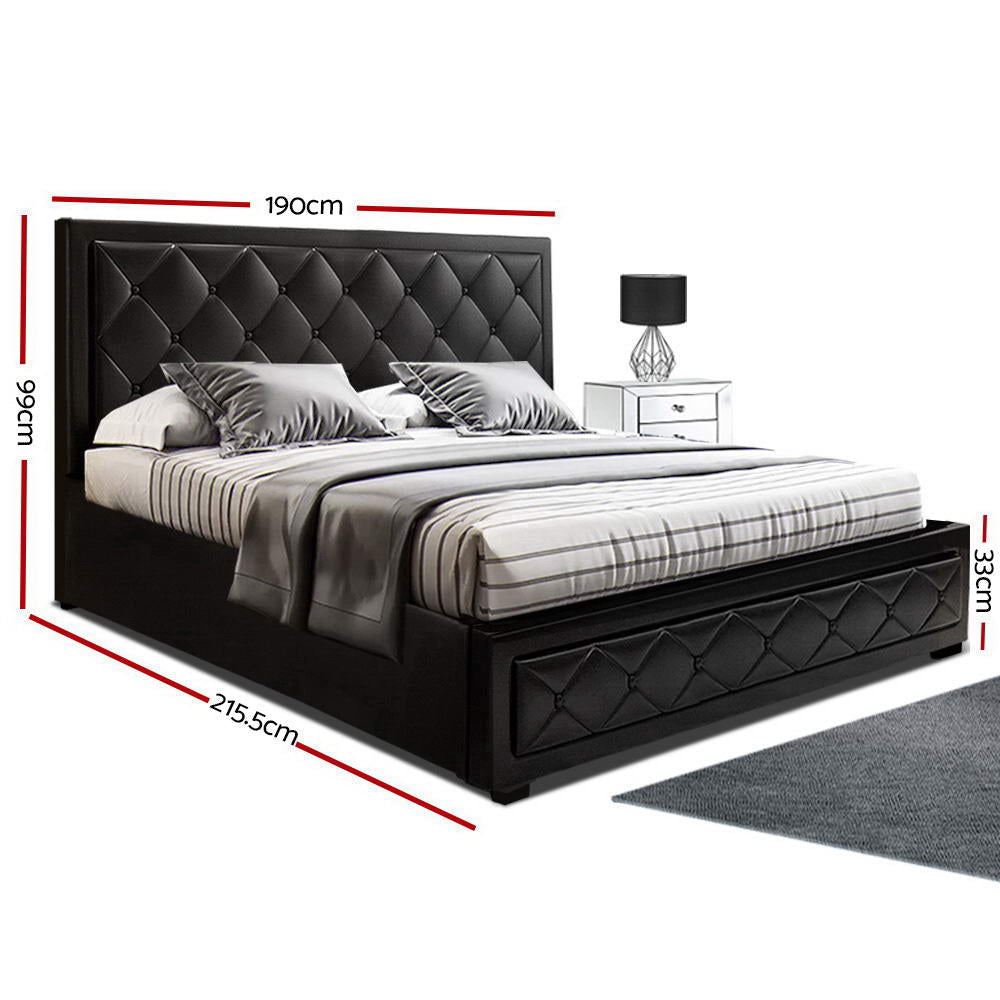 Bed Frame King Size Gas Lift Black TIYO - OZ Home Deals