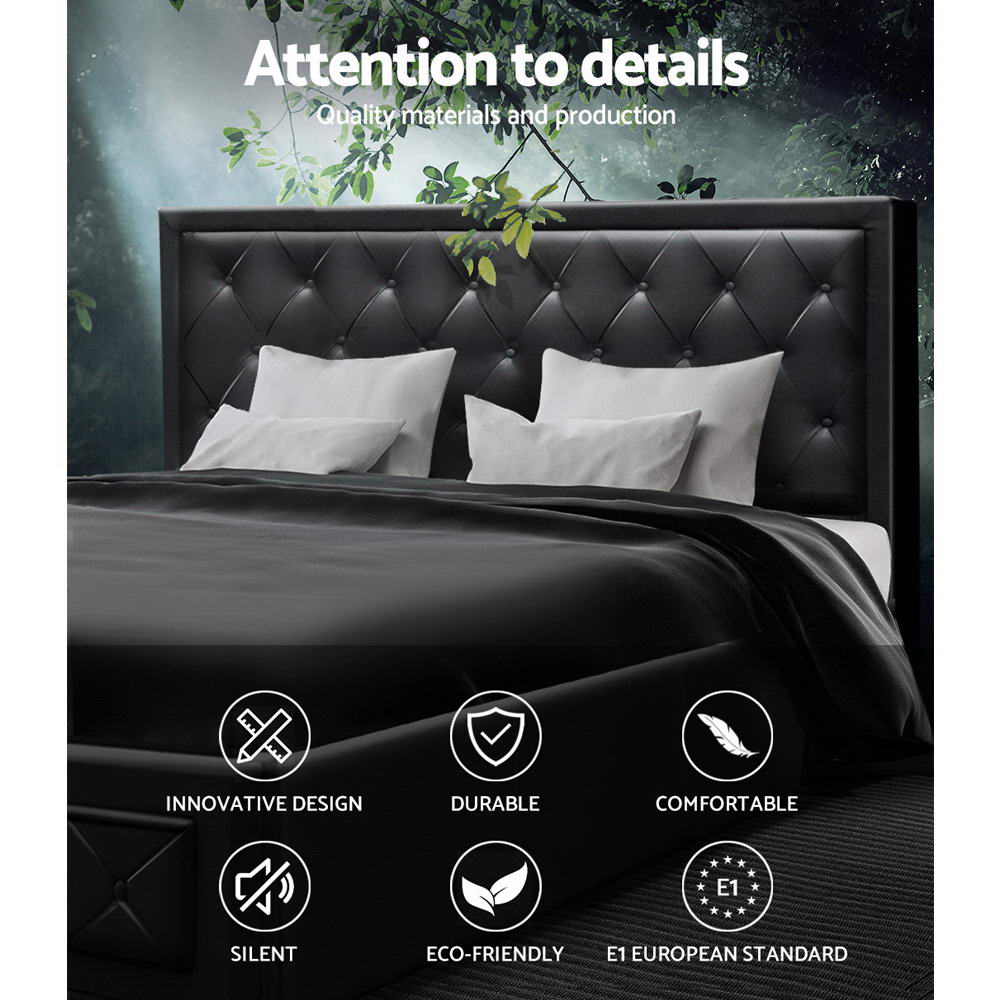 Bed Frame King Size Gas Lift Black TIYO - OZ Home Deals