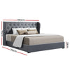 Bed Frame King Size Gas Lift Grey ISSA - OZ Home Deals