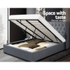 Bed Frame King Size Gas Lift Grey ISSA - OZ Home Deals