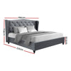 Bed Frame King Size Grey PIER - OZ Home Deals