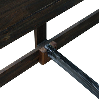 Bed Frame King Size in Solid Wood Veneered Acacia Bedroom Timber Slat in Chocolate - OZ Home Deals
