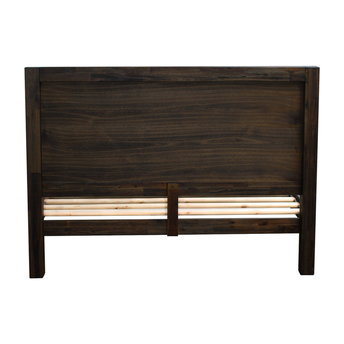 Bed Frame King Size in Solid Wood Veneered Acacia Bedroom Timber Slat in Chocolate - OZ Home Deals