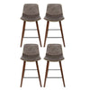 Bentwood Walnut PU Leather Bar Stools – Set of 4 - OZ Home Deals