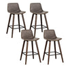 Bentwood Walnut PU Leather Bar Stools – Set of 4 - OZ Home Deals