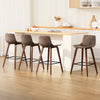 Bentwood Walnut PU Leather Bar Stools – Set of 4 - OZ Home Deals